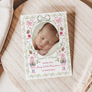 Cartes Pour Fêtes Annuelles Cadre de noeud en forme de casse-noisette rose sag