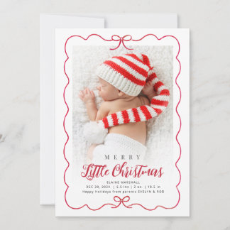 Cartes Pour Fêtes Annuelles Cadre de petite Noël joyeuse faire part de naissan