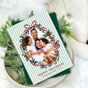 Cartes Pour Fêtes Annuelles Cadre de photo de noeud de Noël dessiné à la main 