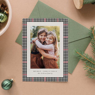 Cartes Pour Fêtes Annuelles Cadre de pied de page rouge noir une photo classiq