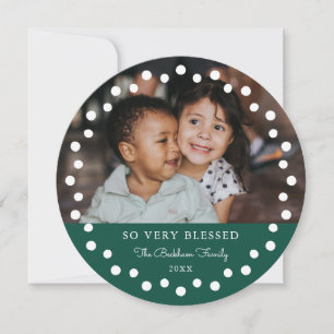 Cartes Pour Fêtes Annuelles Cadre de points modernes Ornement vert 2 Photo