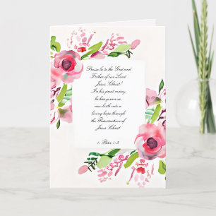 Cartes Pour Fêtes Annuelles Cadre de roses aquarelles roses personnalisé pour 