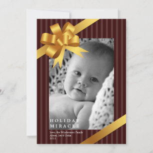 Cartes Pour Fêtes Annuelles Cadre de ruban doré pour bébé premier miracle de f