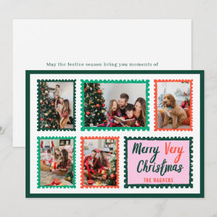 Cartes Pour Fêtes Annuelles Cadre de timbres à main tiré 5 Photo Joyeux Noël