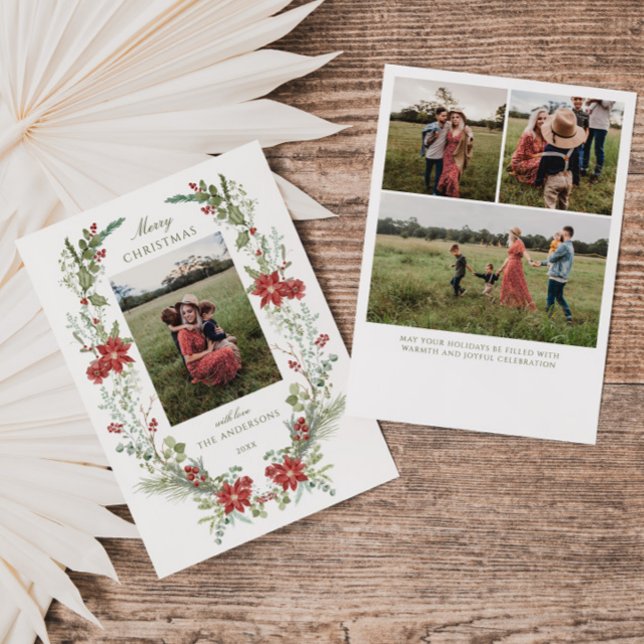 Cartes Pour Fêtes Annuelles Cadre de verdure hivernale (Créateur téléchargé)