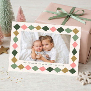 Cartes Pour Fêtes Annuelles Cadre Diamant Coloré Moderne 3 Photos