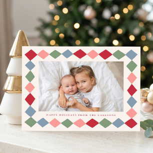 Cartes Pour Fêtes Annuelles Cadre diamant coloré moderne pour 3 photos