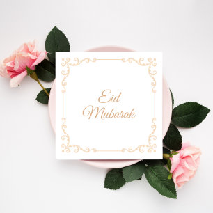 Cartes Pour Fêtes Annuelles Cadre doré Eid Moubarak Joyeux Élégante Célébratio