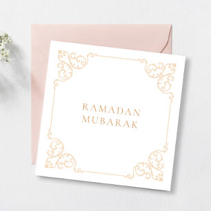 Cartes Pour Fêtes Annuelles Cadre élégant doré vintage antique Ramadan Moubara