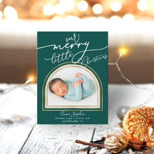 Cartes Pour Fêtes Annuelles Cadre en Arc Annonce de Naissance de Noël