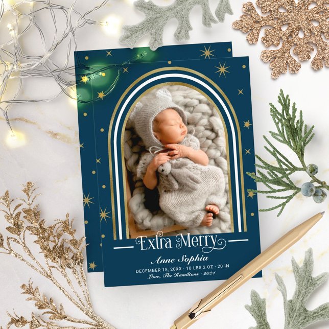 Cartes Pour Fêtes Annuelles Cadre en Arc Annonce de Naissance Extra Festive (Créateur téléchargé)