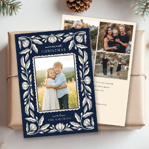 Cartes Pour Fêtes Annuelles Cadre Floral Art populaire Noël 4 Photo