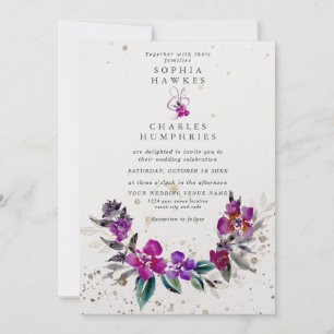 Cartes Pour Fêtes Annuelles Cadre floral brillant avec détail or