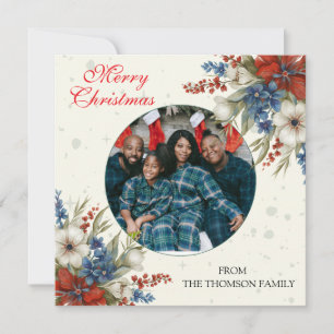 Cartes Pour Fêtes Annuelles Cadre floral élégant
