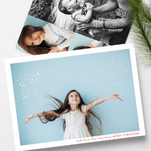 Cartes Pour Fêtes Annuelles Cadre minimaliste moderne Rouge Joyeux NOËL Photo