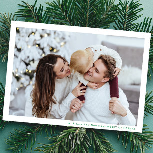 Cartes Pour Fêtes Annuelles Cadre minimaliste moderne Vert Joyeux photo de NOË
