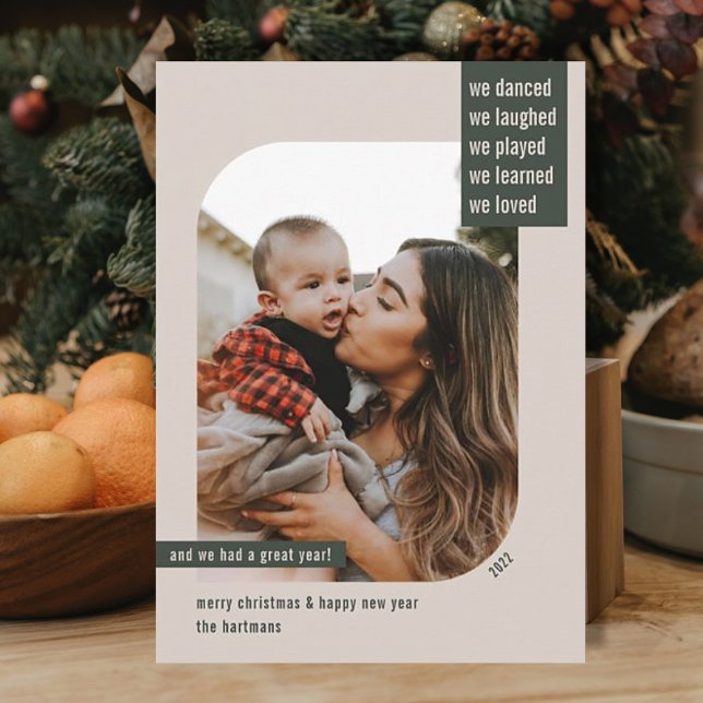 Cartes Pour Fêtes Annuelles Cadre moderne Année d'examen 1 Photo Noël Tan (Créateur téléchargé)