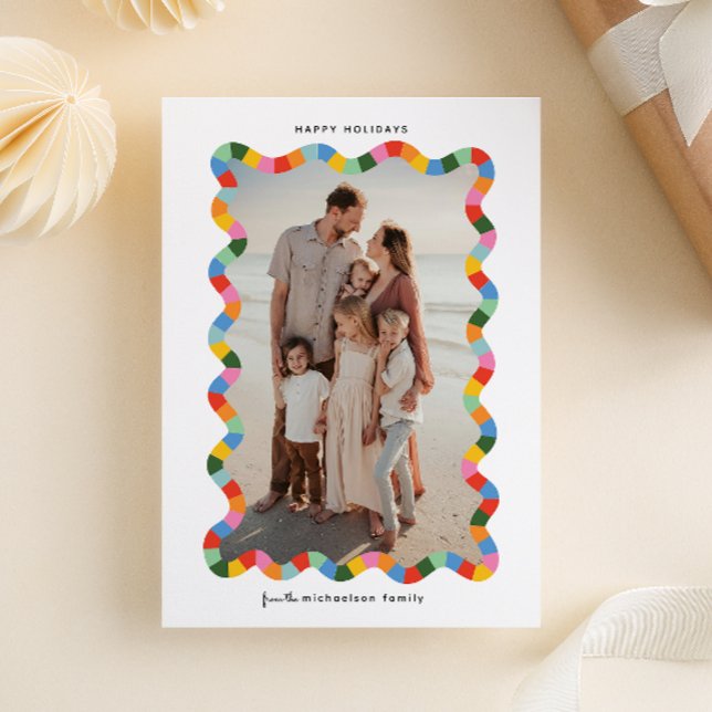 Cartes Pour Fêtes Annuelles Cadre moderne et coloré Vavy Photo Noël (Créateur téléchargé)