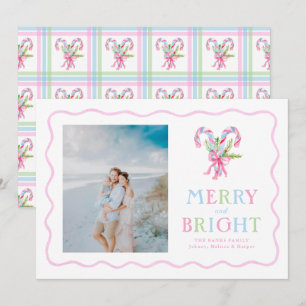 Cartes Pour Fêtes Annuelles Cadre ondulé cannes à sucre aquarelle Prépa