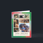 Cartes Pour Fêtes Annuelles Cadre peint vert et rouge et sept photos<br><div class="desc">Vous n'avez pas à choisir une seule photo pour cette carte de vacances de Noël moderne et artistique. Un agencement moderne de sept de vos meilleures photos de famille est encadré à l'intérieur d'une bordure d'un cadre peint et texturé dans des tons festifs de vert, rouge et bleu pâle dans...</div>