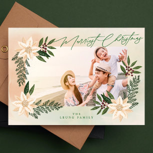Cartes Pour Fêtes Annuelles Cadre photo botanique Joyeux Noël