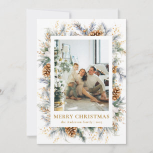 Cartes Pour Fêtes Annuelles Cadre photo botanique moderne Joyeux Noël