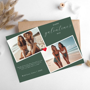 Cartes Pour Fêtes Annuelles Cadre photo Coeur Vert Bestie de la Saint-Galentin