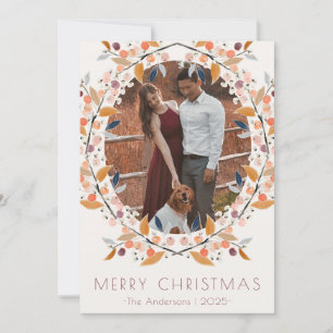 Cartes Pour Fêtes Annuelles Cadre photo couleur Berry Wreath