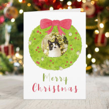 Cadre photo de couronne de Noël aquarelle Joyeux N