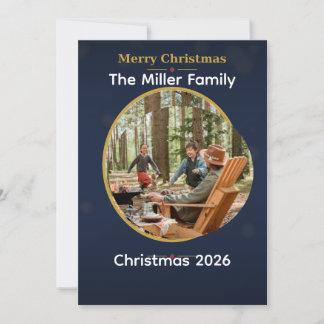 Cartes Pour Fêtes Annuelles Cadre photo de famille personnalisé Joyeux Noël en