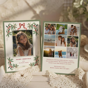 Cartes Pour Fêtes Annuelles Cadre photo de houx fantaisiste