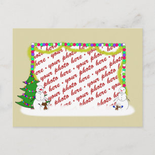 Cartes Pour Fêtes Annuelles Cadre photo de la famille Snowman de vacances