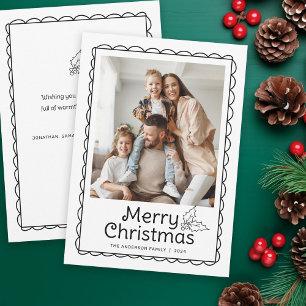 Cartes Pour Fêtes Annuelles Cadre photo de Noël à coquilles dessinées à la mai