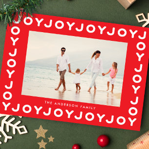 CARTES POUR FÊTES ANNUELLES CADRE PHOTO DE NOËL JOIE ROUGE