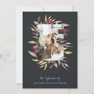 Cartes Pour Fêtes Annuelles Cadre photo de Noël magnifique hiver de feuillage