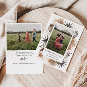 Cartes Pour Fêtes Annuelles Cadre photo de Noël Rustique moderne Scandi