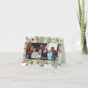 Cartes Pour Fêtes Annuelles Cadre photo de verdure festive Noël personnalisé
