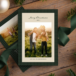 Cartes Pour Fêtes Annuelles Cadre photo de vérification verte Joyeux Noël