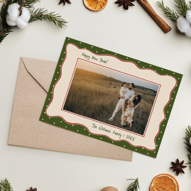 Cartes Pour Fêtes Annuelles Cadre photo dessiné à la main inspiré des années p (Créateur téléchargé)