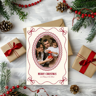Cartes Pour Fêtes Annuelles Cadre photo élégant vintage avec un joyeux Noël