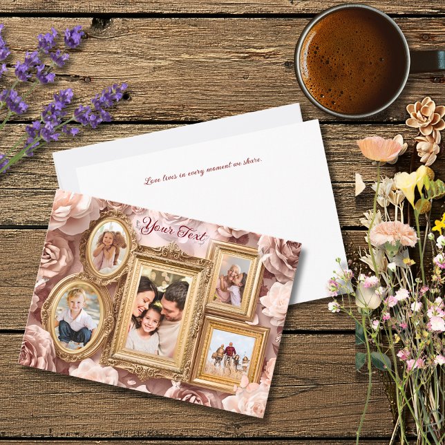 Cartes Pour Fêtes Annuelles Cadre photo en or doux baroque à fleurs Gallery (Créateur téléchargé)