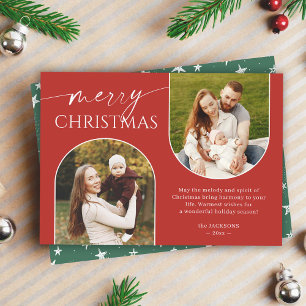Cartes Pour Fêtes Annuelles Cadre photo moderne Red Green Arch Noël