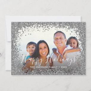 Cartes Pour Fêtes Annuelles Cadre photo Paillettes Argentées