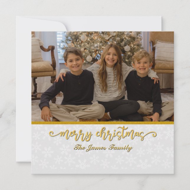 Cartes Pour Fêtes Annuelles Cadre photo personnalisé Joyeux Noël et Nouvel An (Devant)
