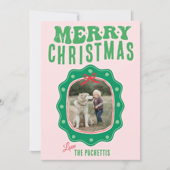 Cartes Pour Fêtes Annuelles Cadre photo Polka Dot Noël (Devant)
