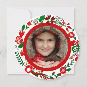 Cartes Pour Fêtes Annuelles Cadre photo rouge blanc et vert de Noël