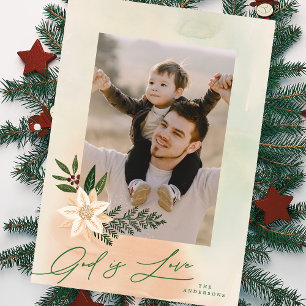 Cartes Pour Fêtes Annuelles Cadre Religieux Élégant Fleur Photo Dieu est Amour