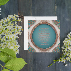 Cartes Pour Fêtes Annuelles Cadre rond en cuivre, turquoise et crème