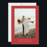Cartes Pour Fêtes Annuelles cadre rouge moderne 4 photo noël heureux<br><div class="desc">cadre rouge moderne 1   3 retour photo Noël happy Holiday Card *modèle entièrement modifiable #happyholiday #merrychristmas</div>