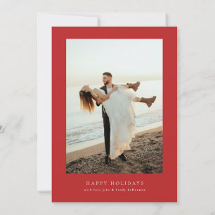 Cartes Pour Fêtes Annuelles cadre rouge moderne 4 photo noël heureux